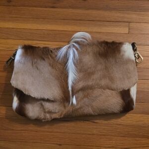 Brown and White Cowhide Purse/clutch New